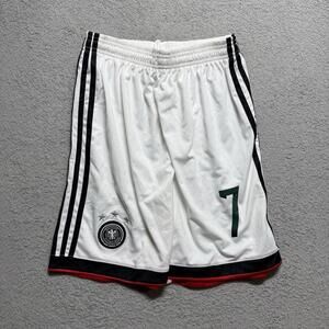 Adidas Germany #7 Soccer Shorts White Black 2014 World Cup Home Mens Medium